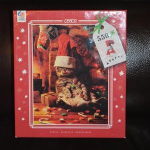 Ceaco Avanti 550 pc Puzzle Christmas Stuffed Cat